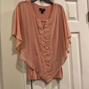 Flowy blouse with attached tank